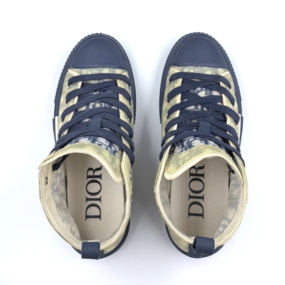AUTHENTIC - Dior Oblique B23 High Top Logo Sneaker - Picture 3 of 11